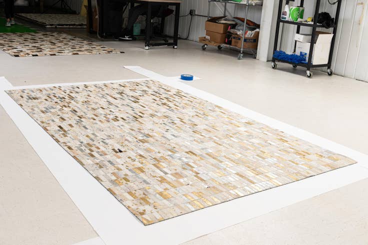 Detail image of 4' 11 x 7' 11 Cowhide - Patchwork Rug