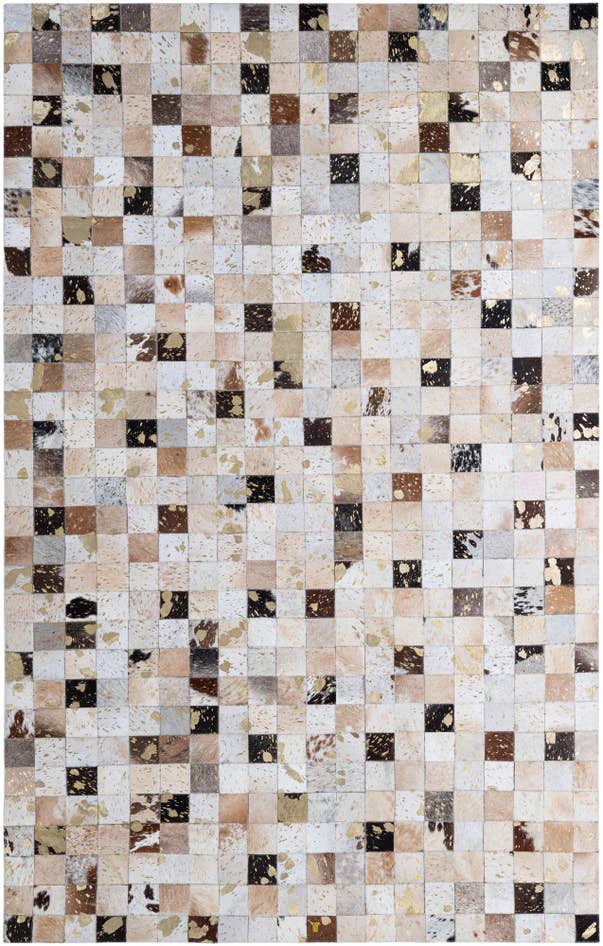 Detail image of 5' 1 x 8' Cowhide - Patchwork Rug