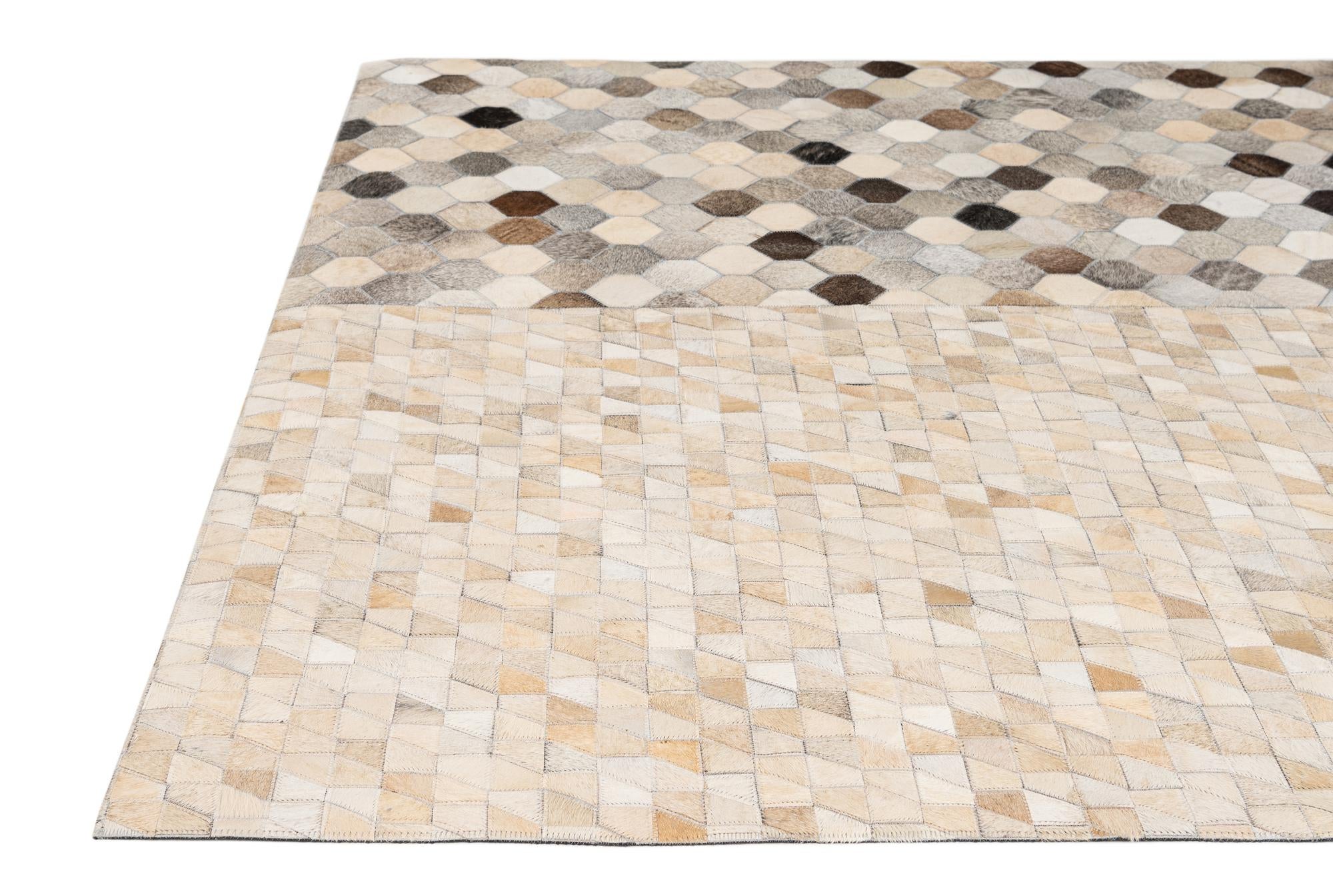 5' 2 x 8' 1 Cowhide - Patchwork Rug
