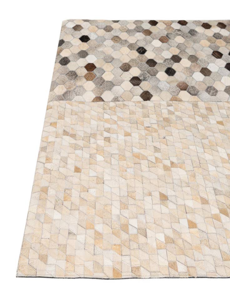 Detail image of 5' 2 x 8' 1 Cowhide - Patchwork Rug