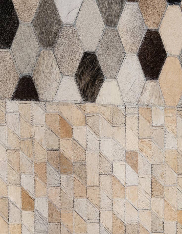 Detail image of 5' 2 x 8' 1 Cowhide - Patchwork Rug