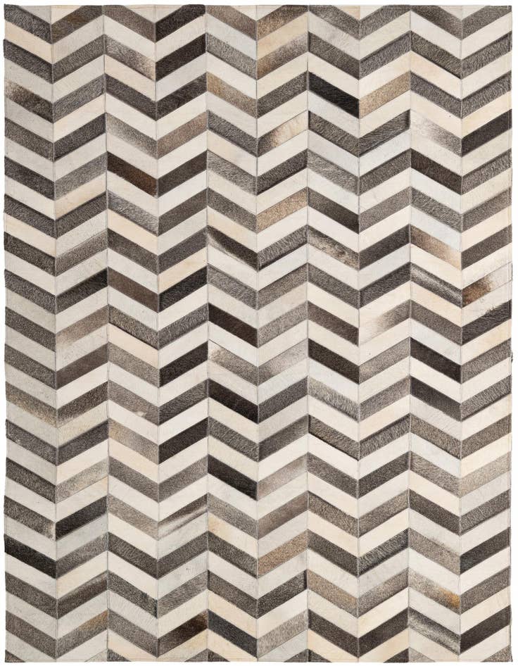Detail image of 5' 1 x 8' 1 Cowhide - Patchwork Rug