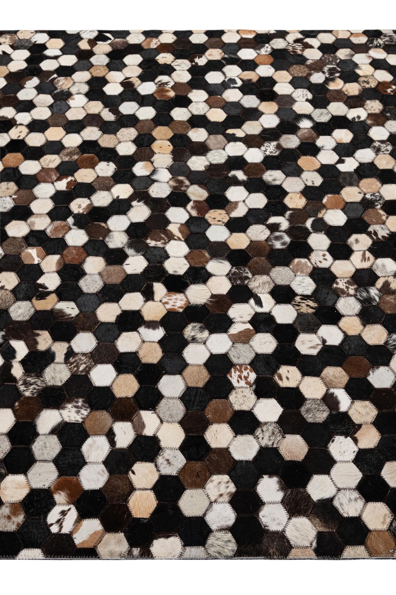 5' 1 x 8' Cowhide - Patchwork Rug