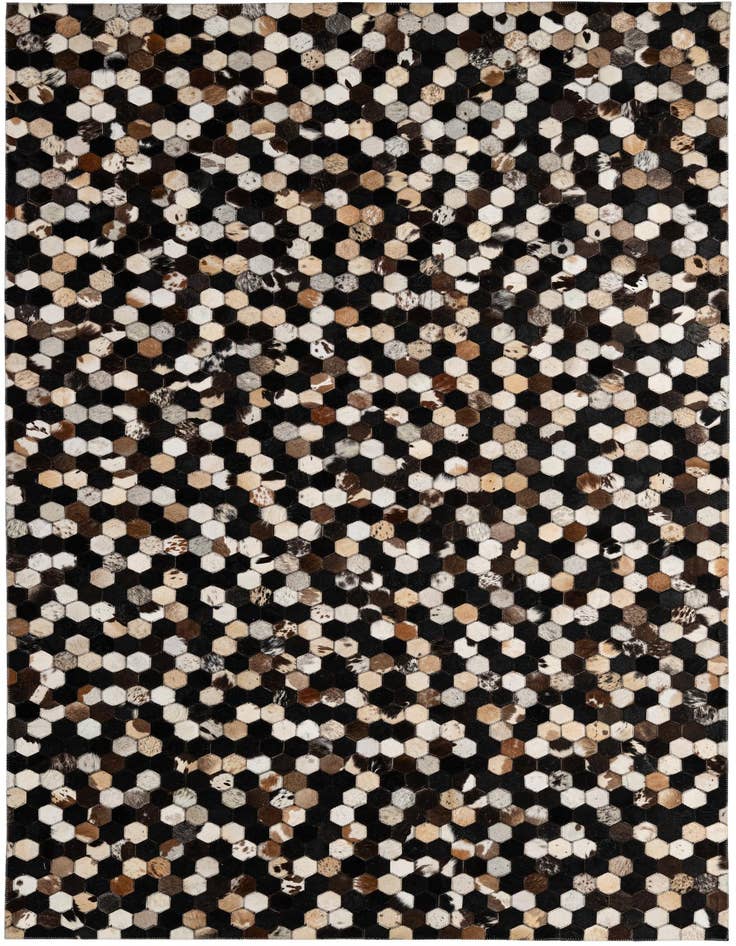 Detail image of 5' 1 x 8' Cowhide - Patchwork Rug