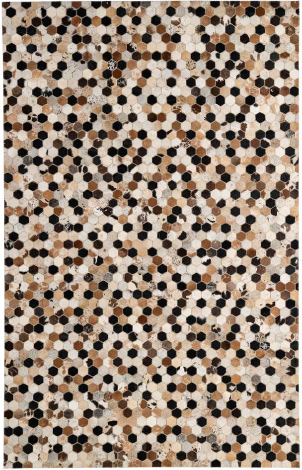 Detail image of 5' 1 x 7' 11 Cowhide - Patchwork Rug