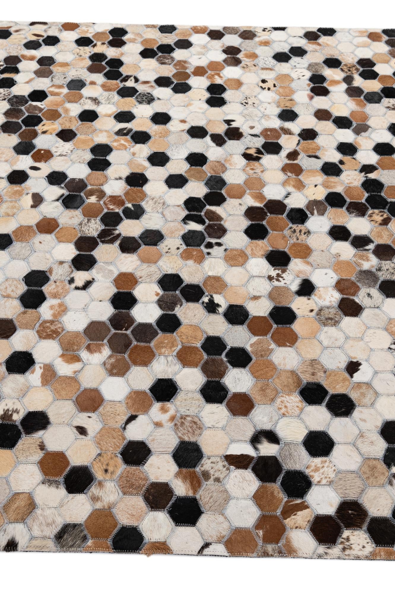 5' 1 x 8' Cowhide - Patchwork Rug