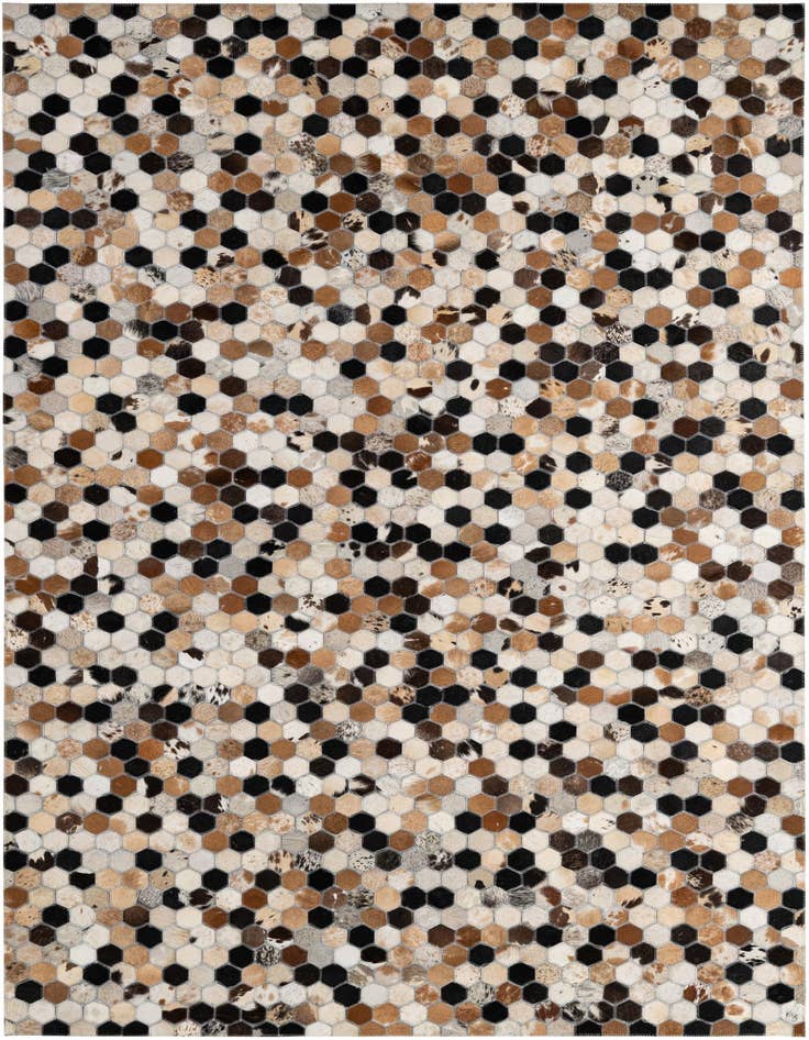 Detail image of 5' 1 x 8' Cowhide - Patchwork Rug