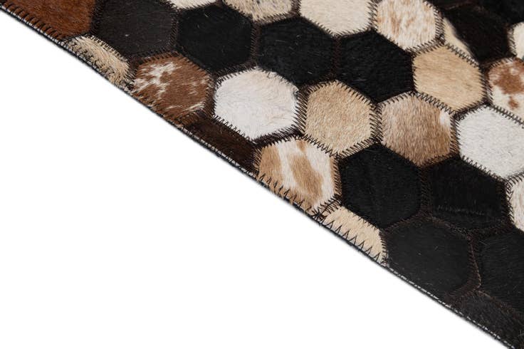 Detail image of 5' 1 x 8' 1 Cowhide - Patchwork Rug