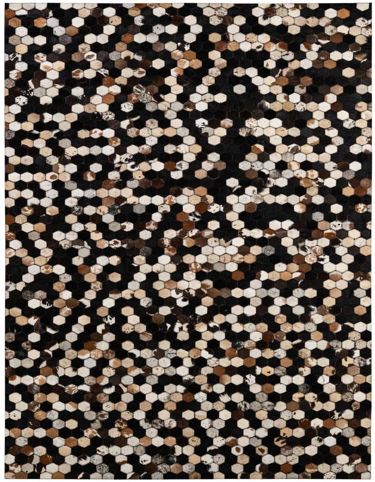 Detail image of 5' 1 x 8' 1 Cowhide - Patchwork Rug