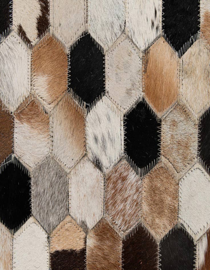 Detail image of 5' 1 x 8' 1 Cowhide - Patchwork Rug