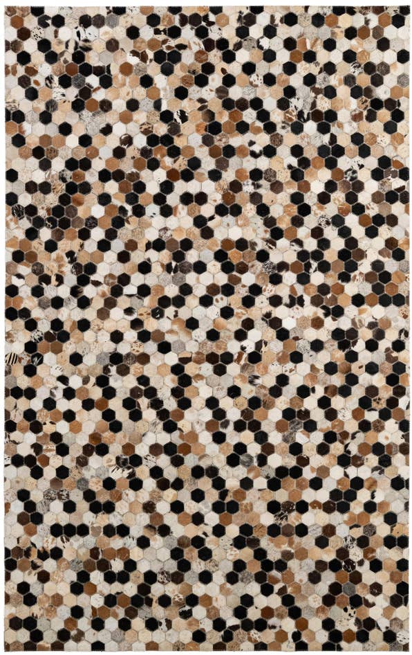 Detail image of 5' 1 x 8' 1 Cowhide - Patchwork Rug
