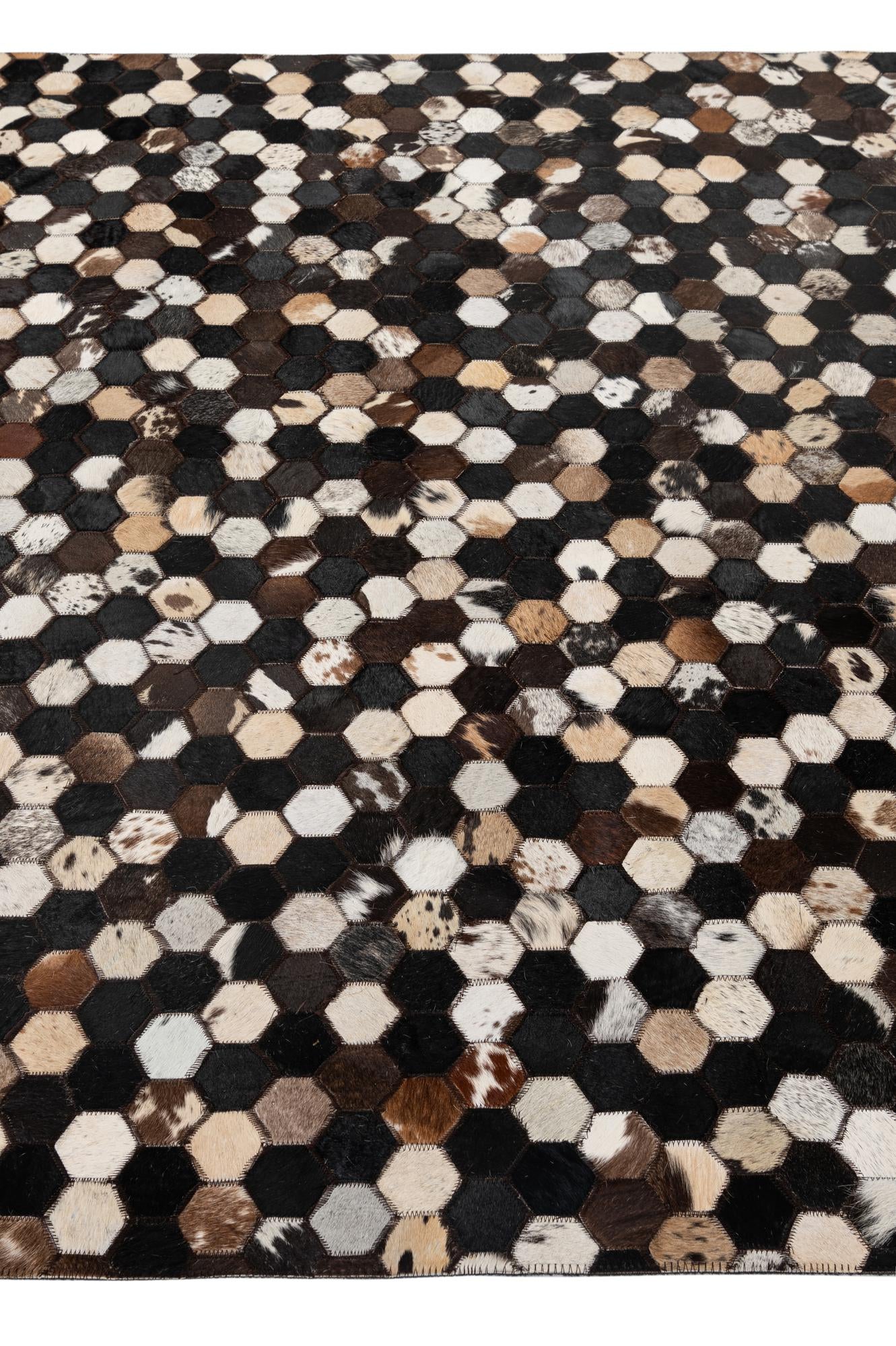 5' 1 x 8' Cowhide - Patchwork Rug