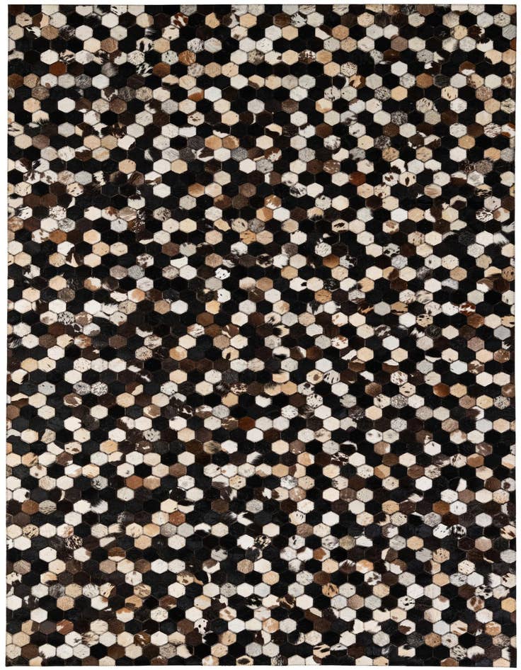 Detail image of 5' 1 x 8' Cowhide - Patchwork Rug