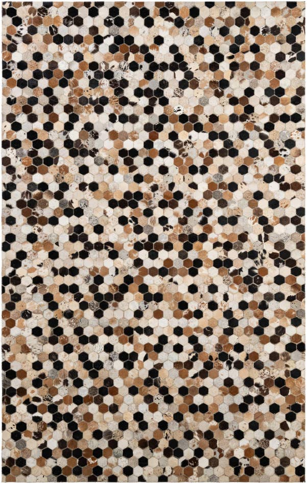 Detail image of 5' 1 x 8' Cowhide - Patchwork Rug