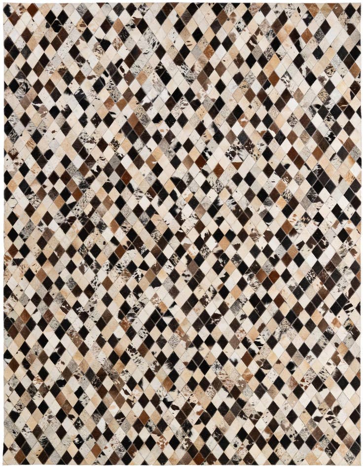 Detail image of 5' x 7' 11 Cowhide - Patchwork Rug