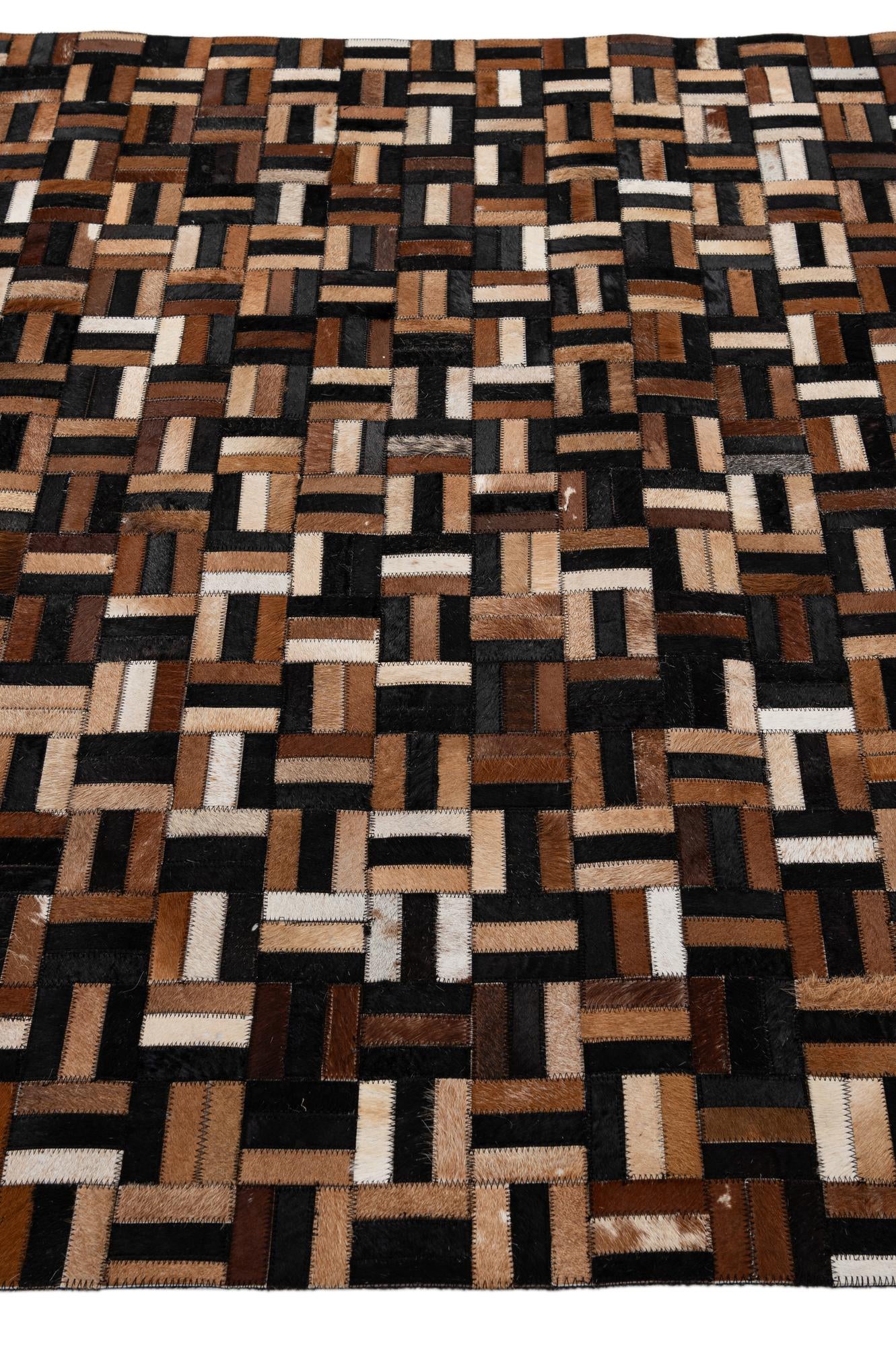 4' 11 x 8' Cowhide - Patchwork Rug