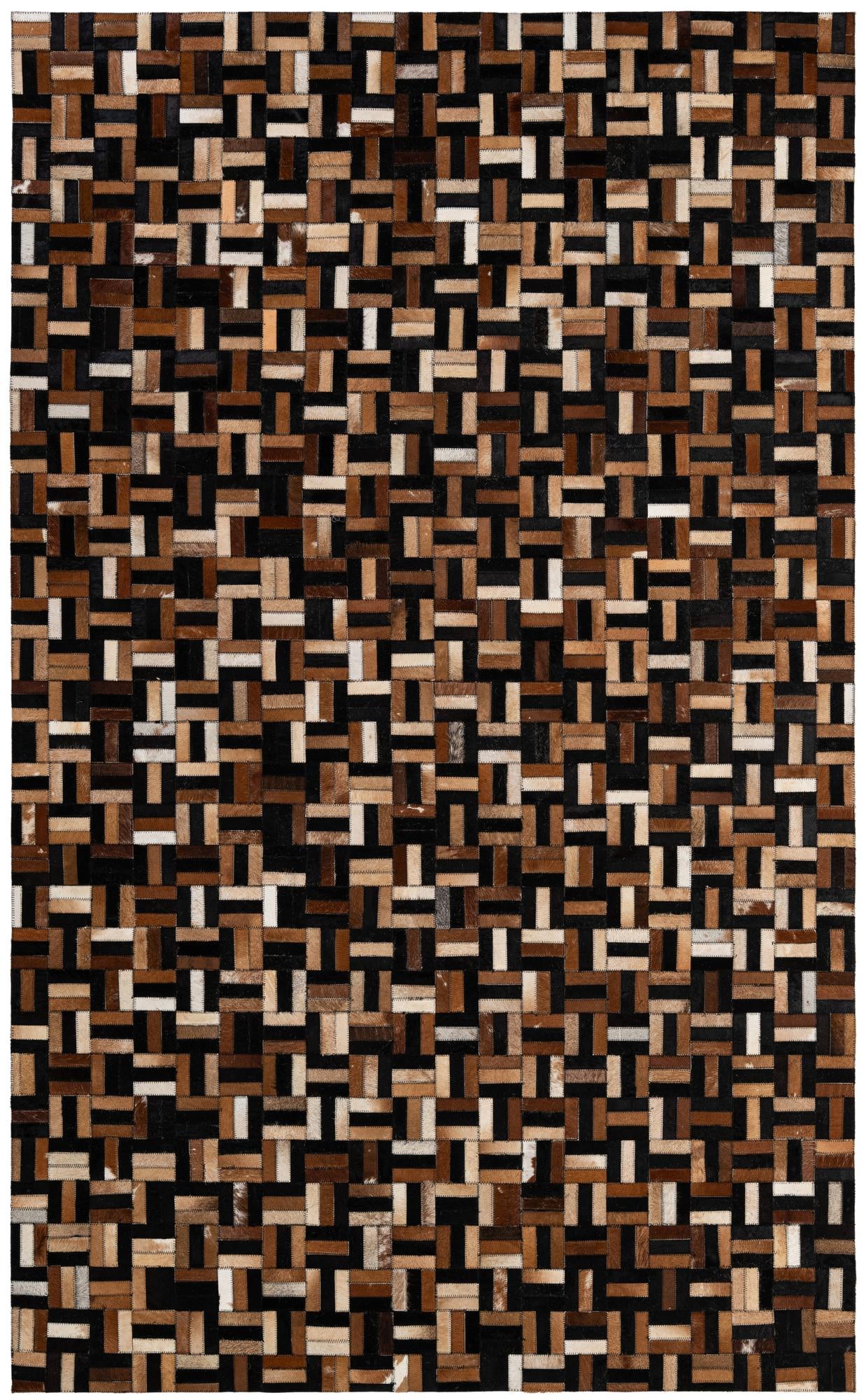 4' 11 x 8' Cowhide - Patchwork Rug