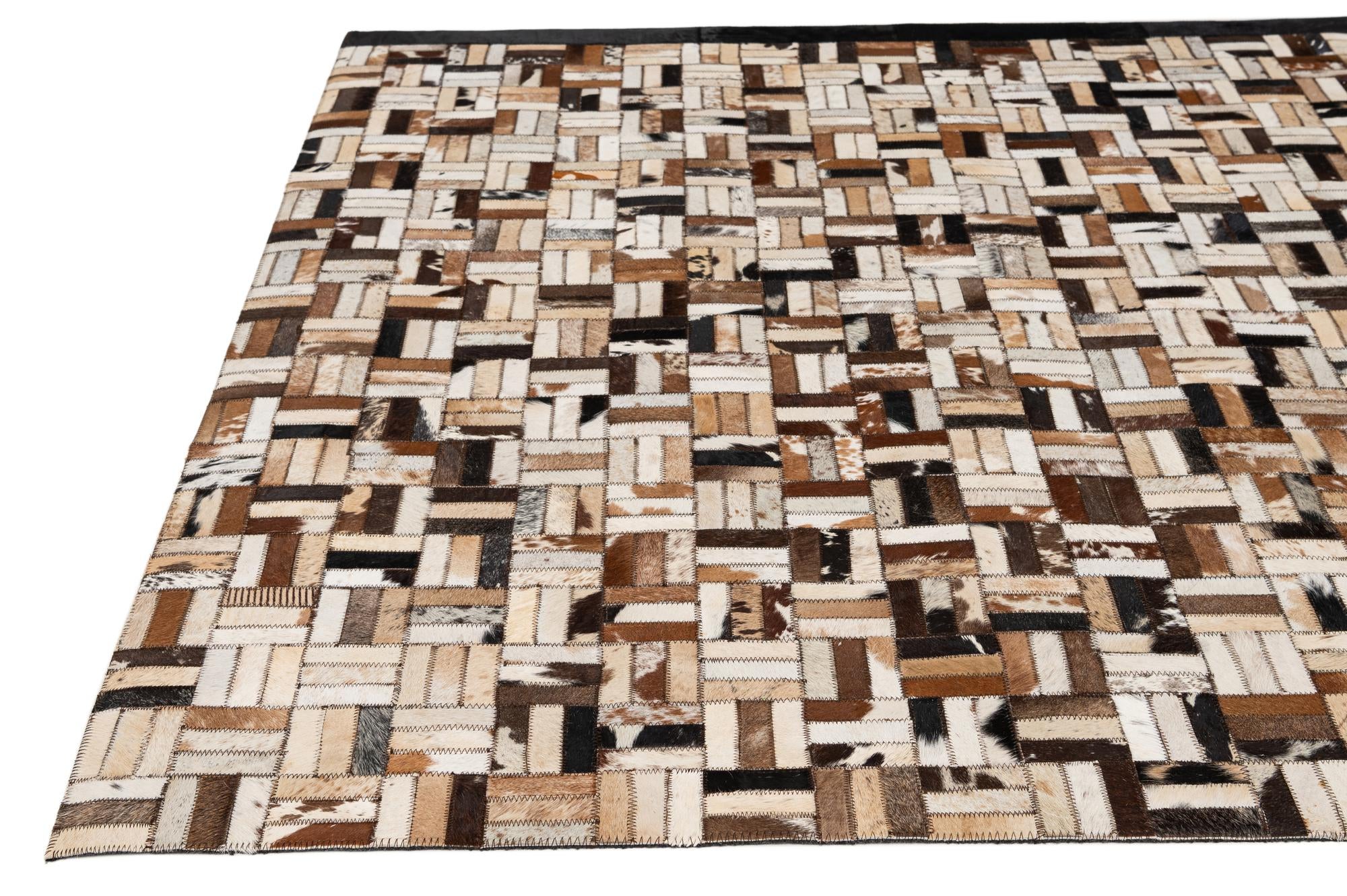 5' 2 x 7' 11 Cowhide - Patchwork Rug