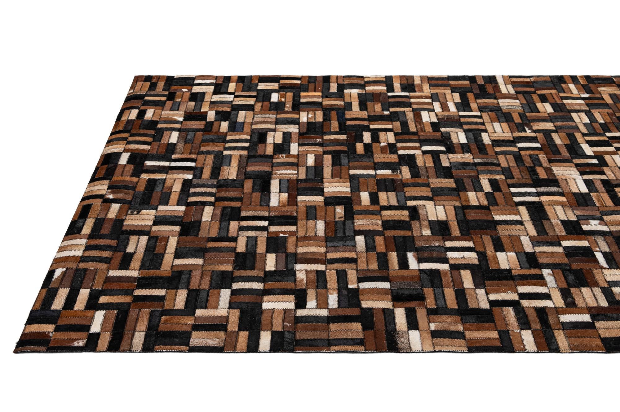 4' 11 x 7' 9 Cowhide - Patchwork Rug