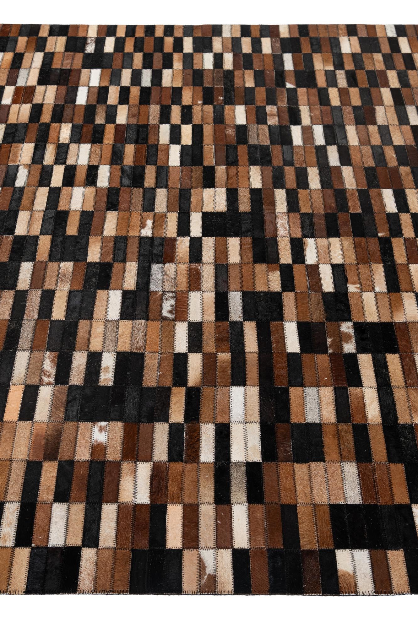 5' 2 x 8' 1 Cowhide - Patchwork Rug