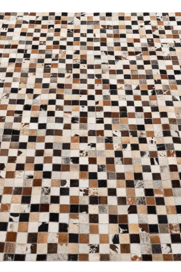 Detail image of 5' 1 x 7' 9 Cowhide - Patchwork Rug
