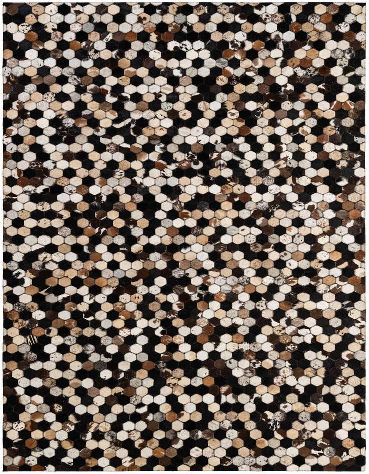 Detail image of 5' 1 x 8' Cowhide - Patchwork Rug