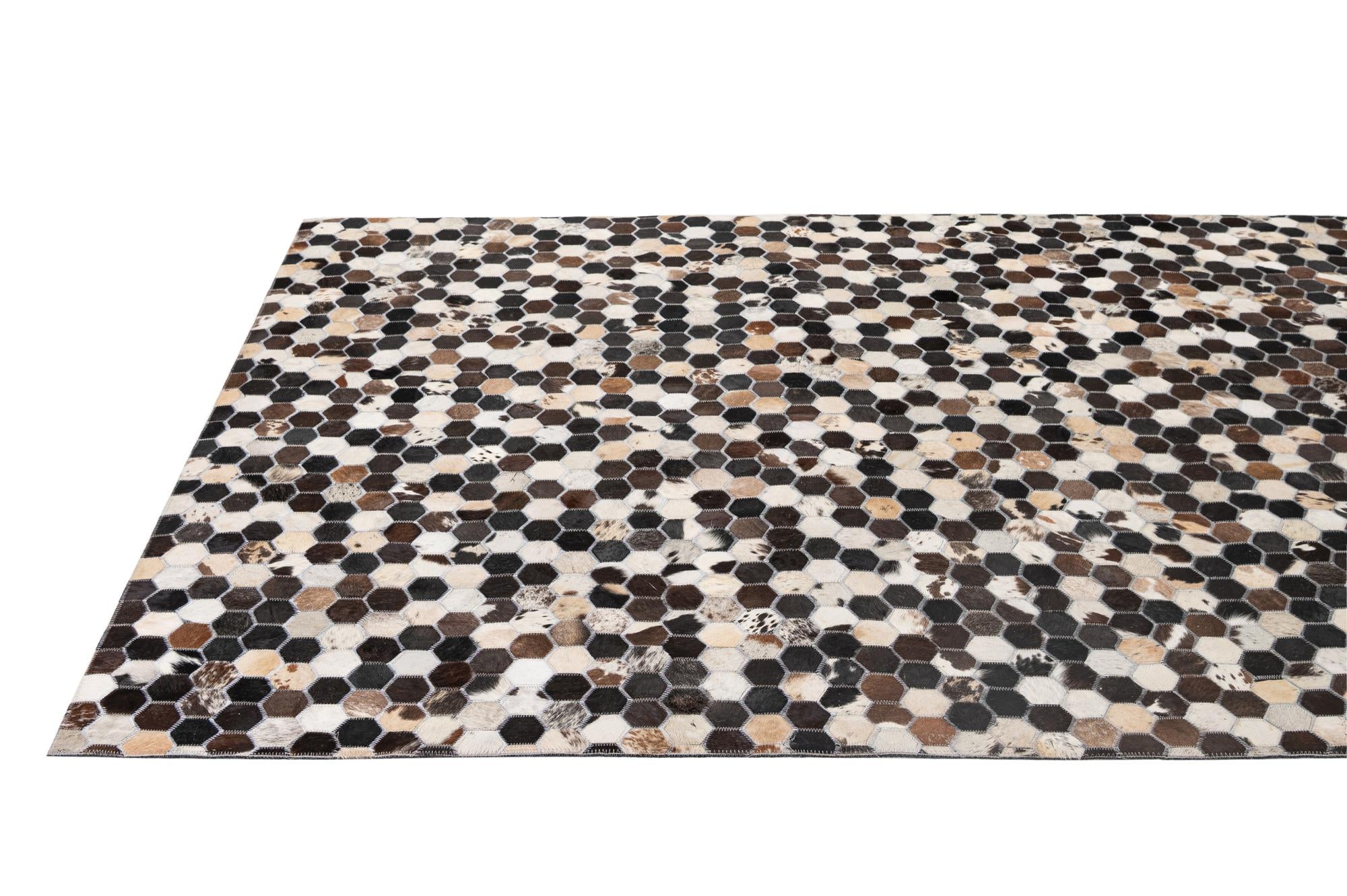 5' 1 x 8' 1 Cowhide - Patchwork Rug