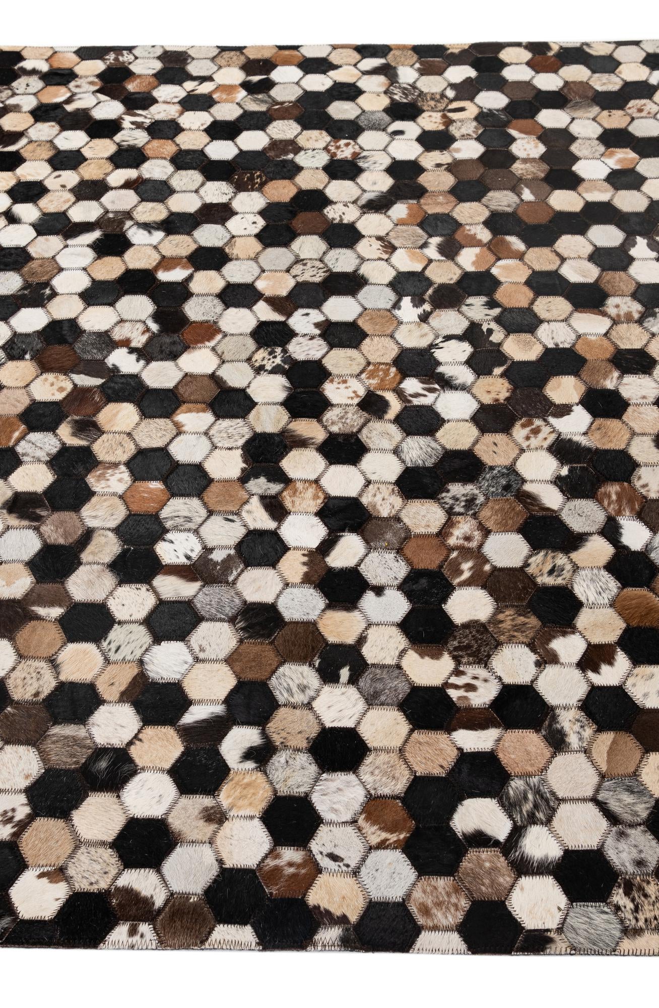 5' 1 x 8' 1 Cowhide - Patchwork Rug