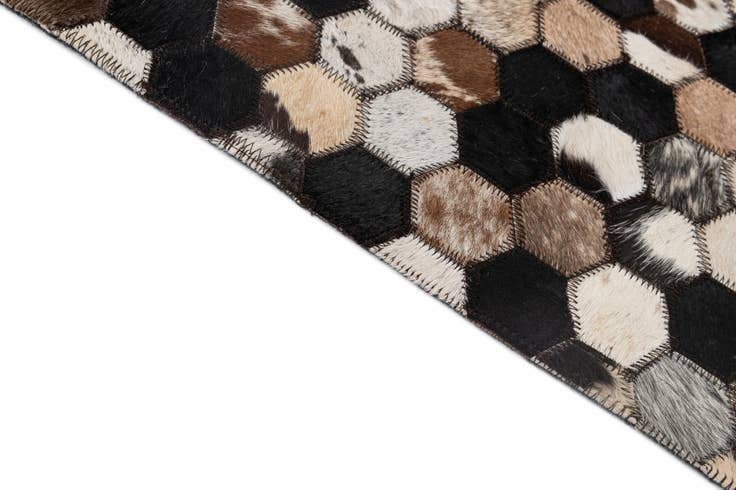 Detail image of 5' 1 x 8' 1 Cowhide - Patchwork Rug
