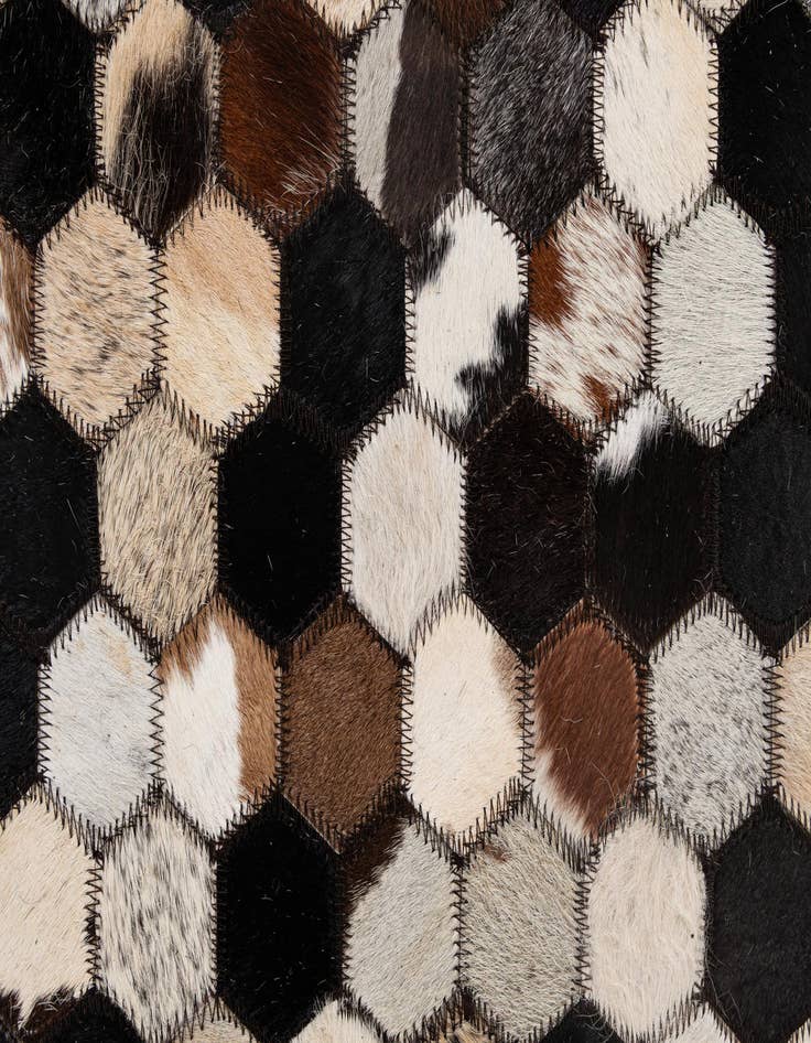 Detail image of 5' 1 x 8' 1 Cowhide - Patchwork Rug