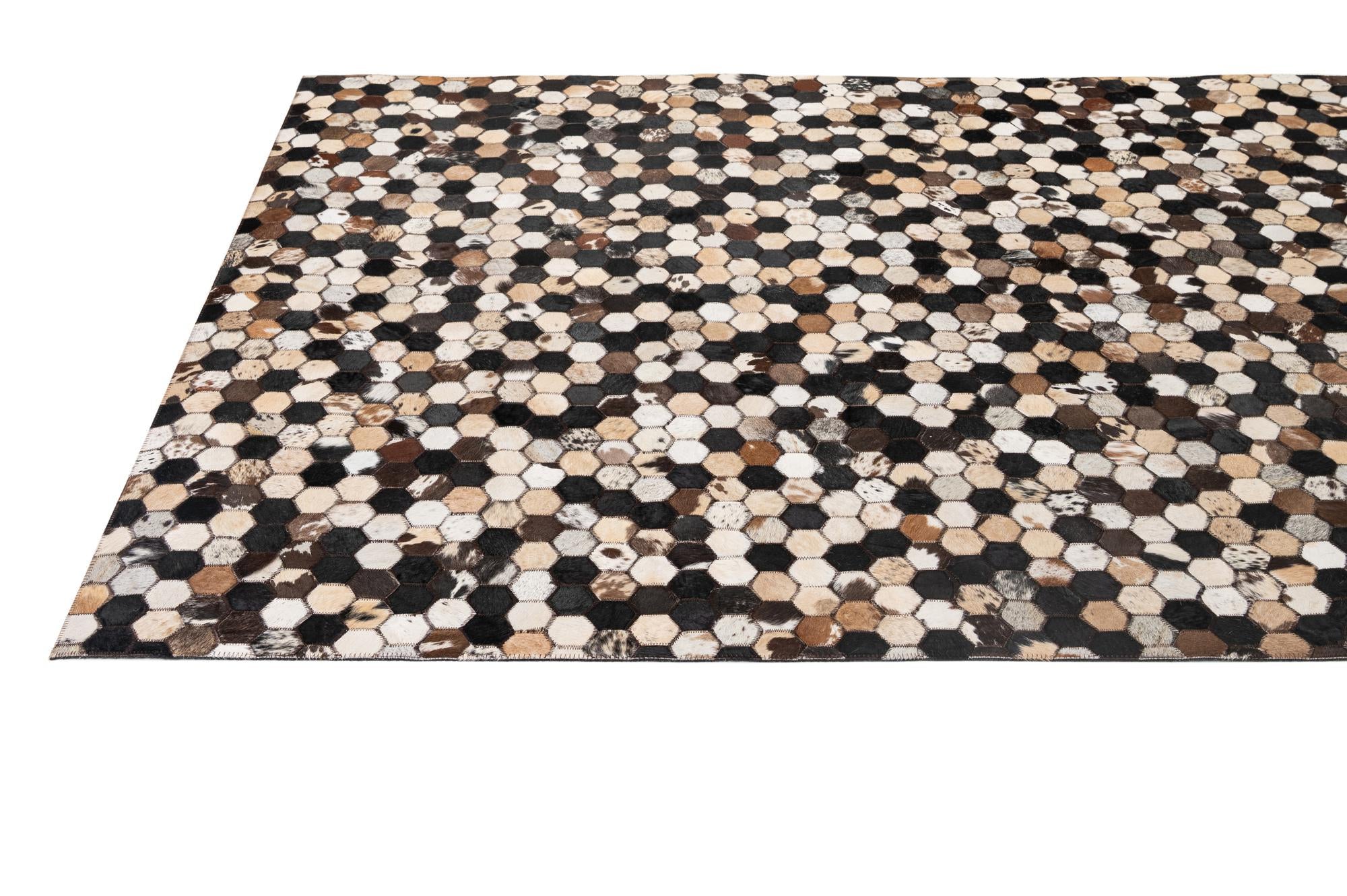 5' 1 x 8' Cowhide - Patchwork Rug