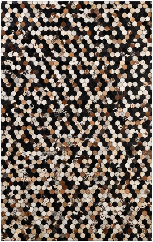 Detail image of 5' 1 x 8' Cowhide - Patchwork Rug