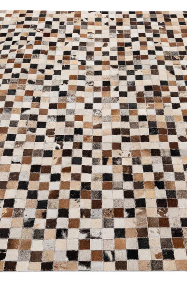 Detail image of 4' 11 x 7' 10 Cowhide - Patchwork Rug