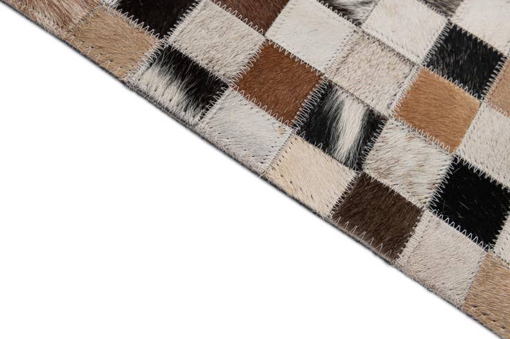 Detail image of 4' 11 x 7' 10 Cowhide - Patchwork Rug