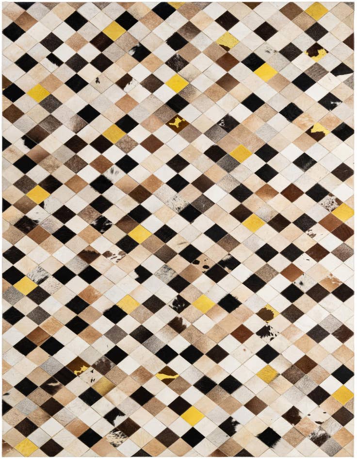 Detail image of 5' 1 x 8' Cowhide - Patchwork Rug