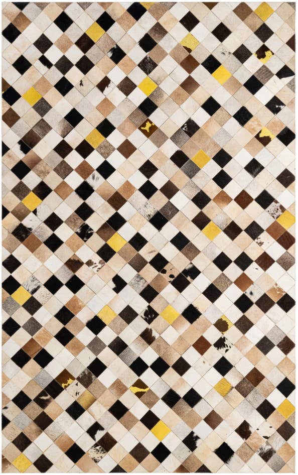 Detail image of 5' 1 x 8' Cowhide - Patchwork Rug