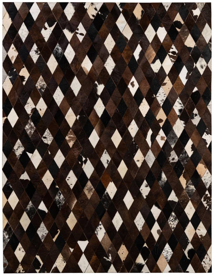 Detail image of 5' 9 x 8' Cowhide - Patchwork Rug