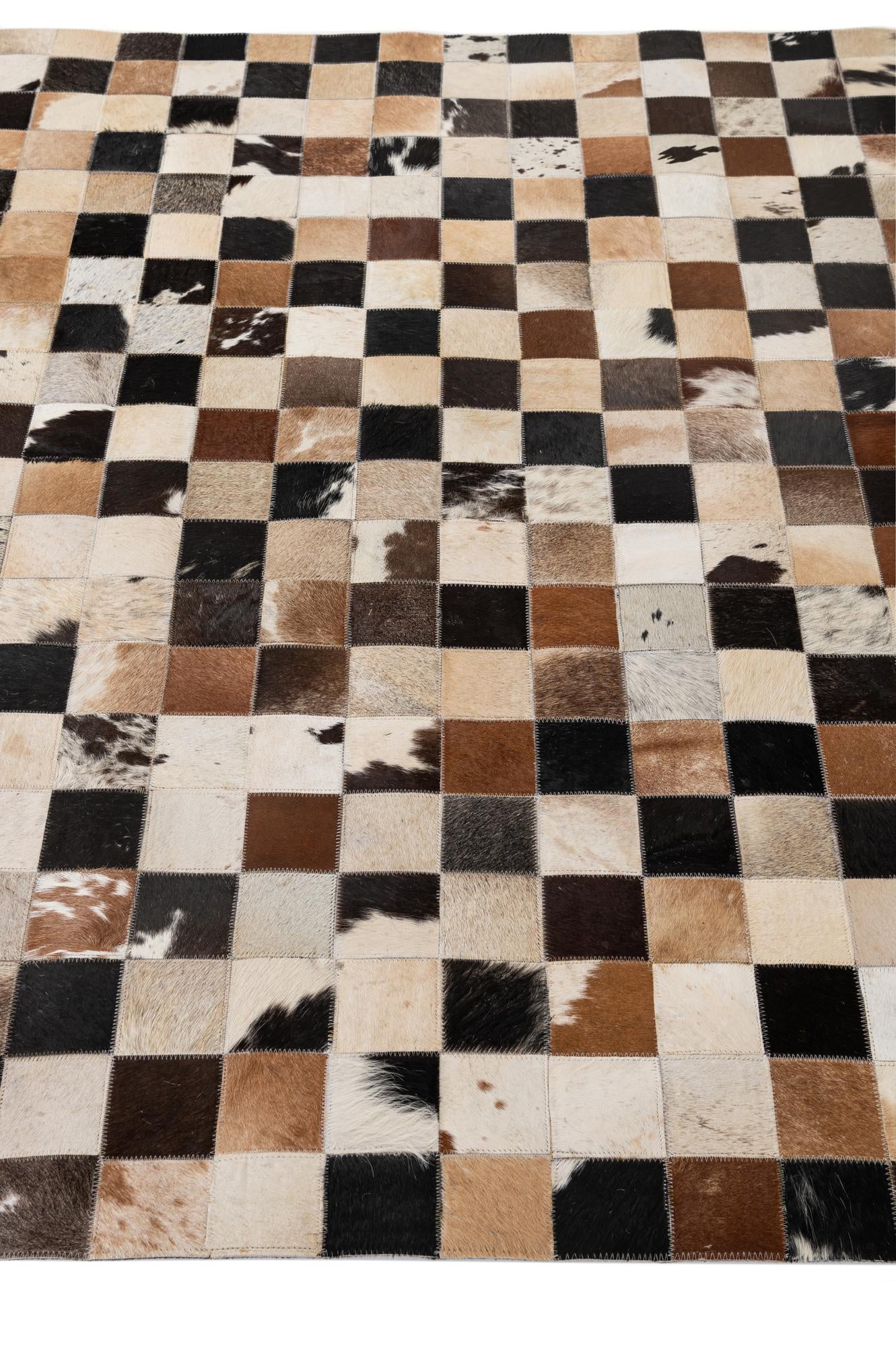 5' 2 x 8' 1 Cowhide - Patchwork Rug