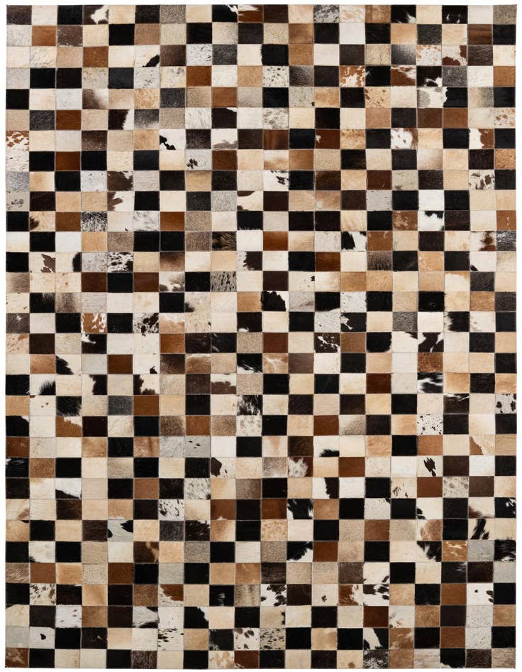 Detail image of 5' 2 x 8' 1 Cowhide - Patchwork Rug