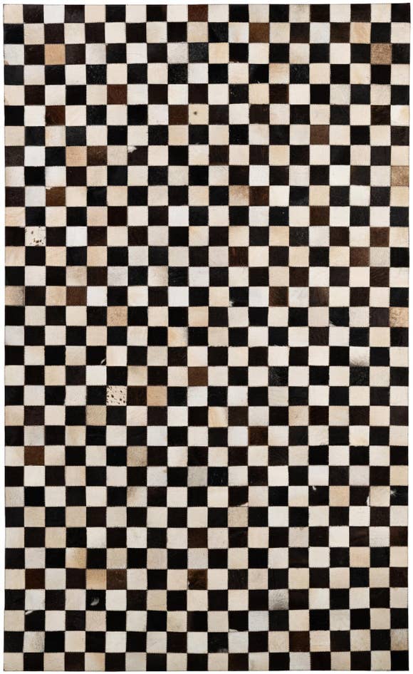 Detail image of 4' 11 x 8' 1 Cowhide - Patchwork Rug
