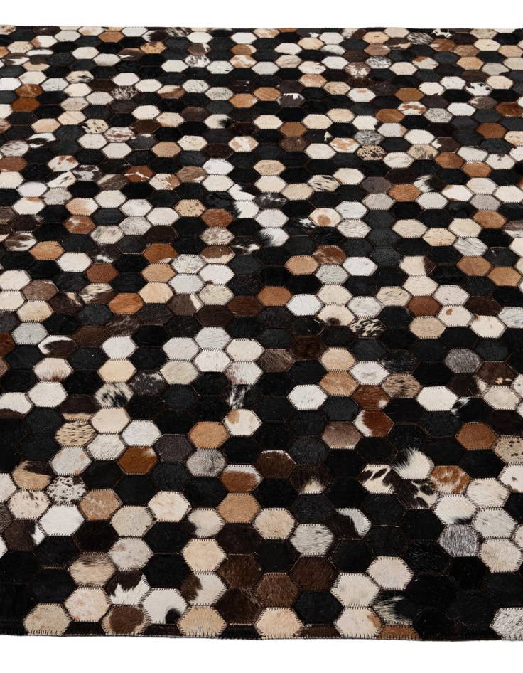Detail image of 5' 2 x 8' Cowhide - Patchwork Rug