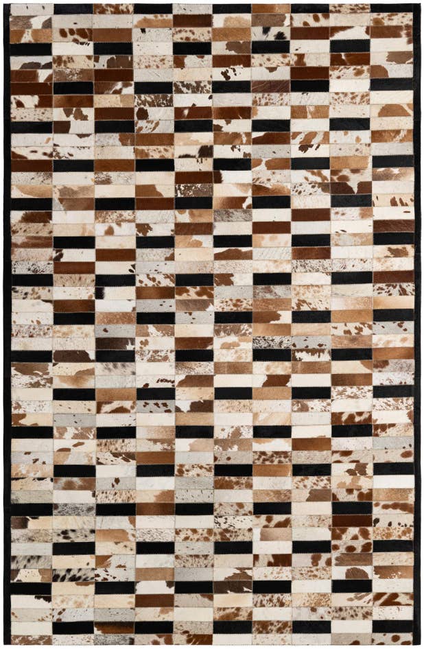 Detail image of 5' 1 x 7' 11 Cowhide - Patchwork Rug