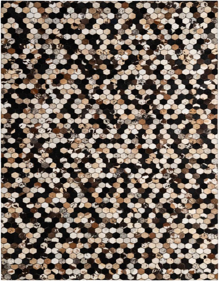 Detail image of 5' 1 x 8' Cowhide - Patchwork Rug