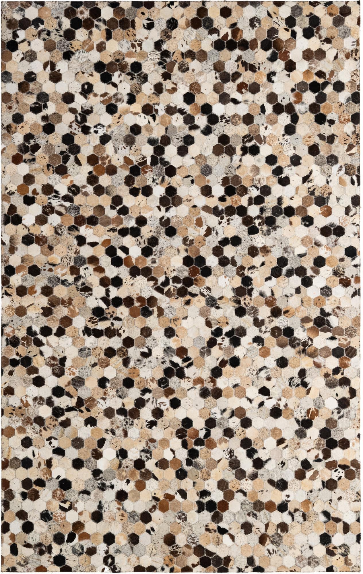 5' x 7' 10 Cowhide - Patchwork Rug
