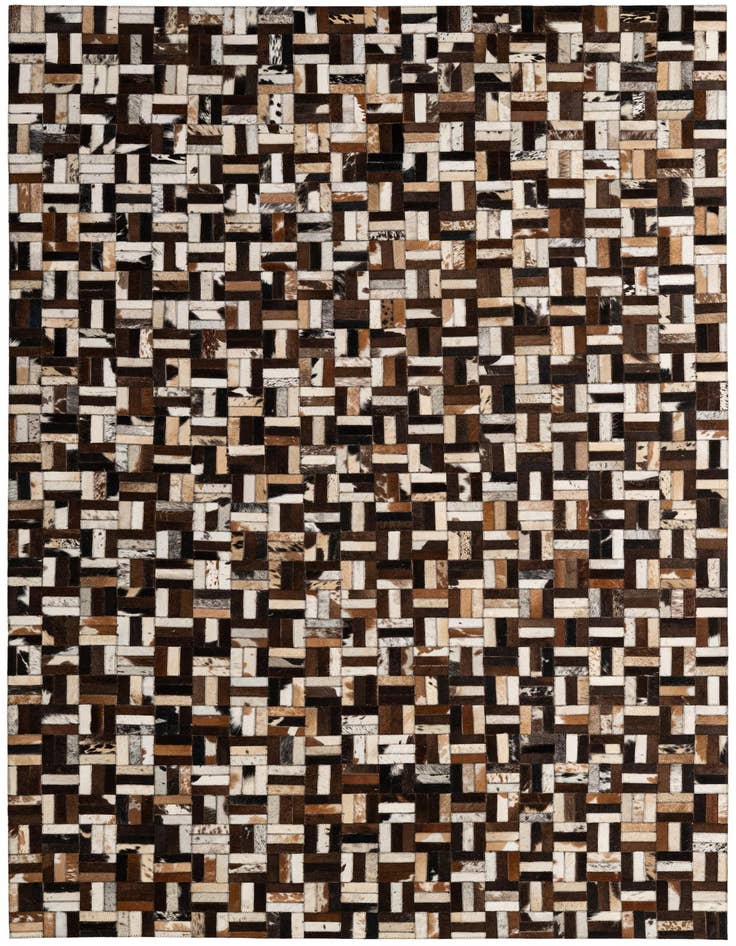 Detail image of 4' 11 x 7' 10 Cowhide - Patchwork Rug