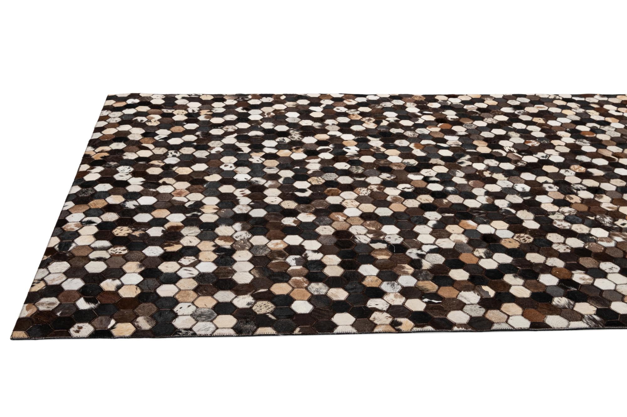 5' 1 x 8' Cowhide - Patchwork Rug