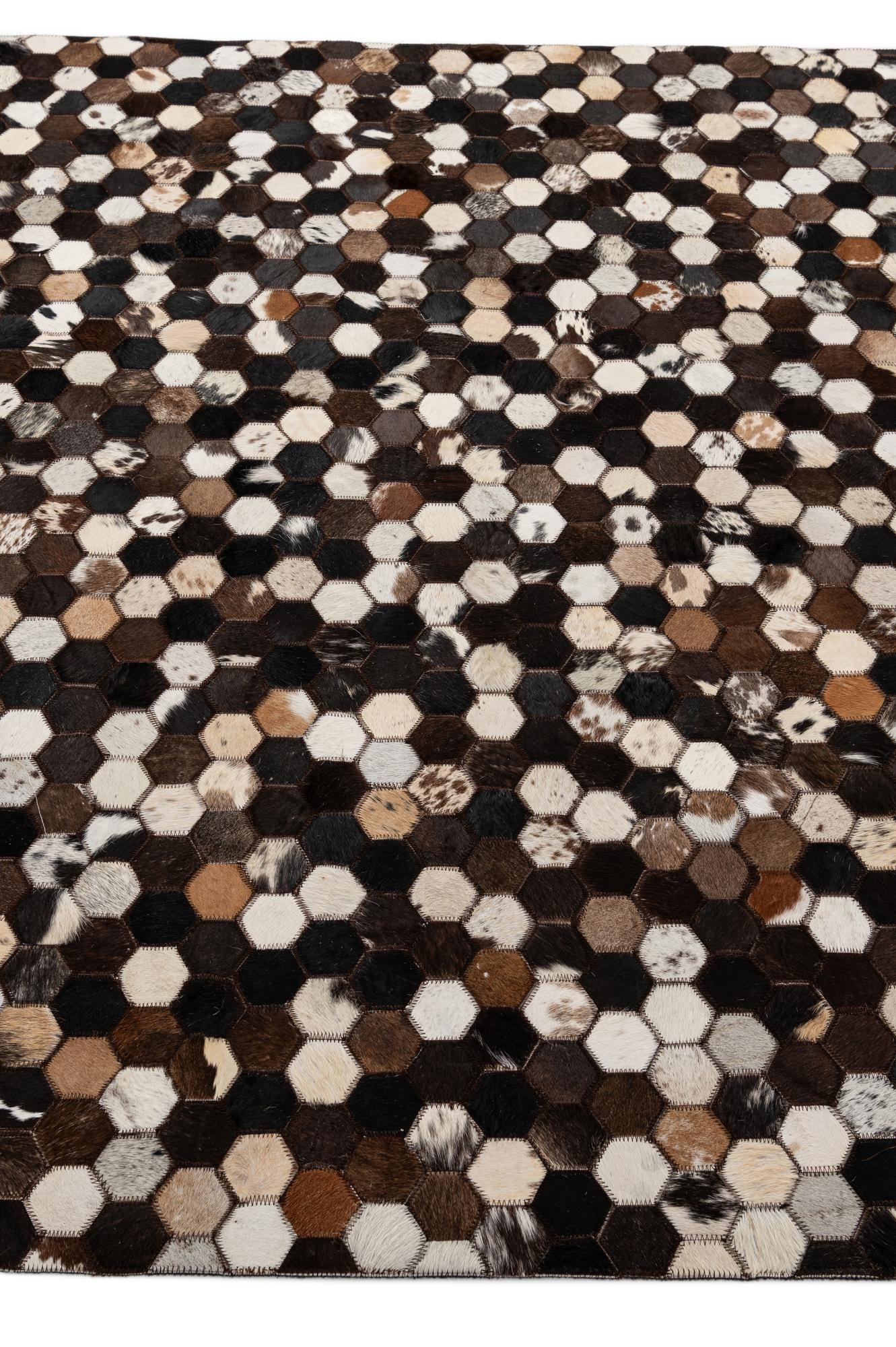 5' 1 x 8' Cowhide - Patchwork Rug