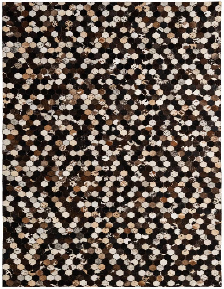 Detail image of 5' 1 x 8' Cowhide - Patchwork Rug