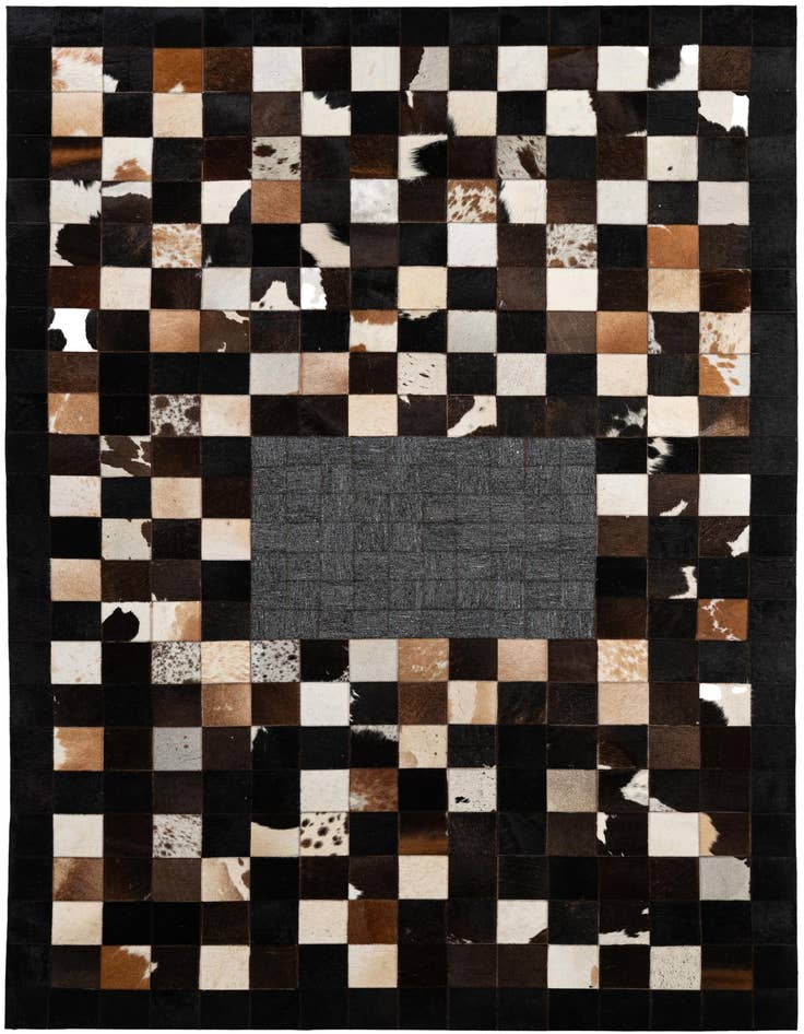 Detail image of 5' 3 x 7' 9 Cowhide - Patchwork Rug
