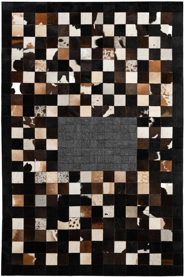 Detail image of 5' 3 x 7' 9 Cowhide - Patchwork Rug